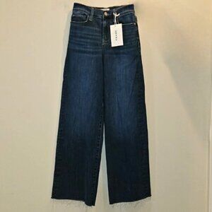 Frame Le Slim Palazzo jeans, fitted hip, high-rise, wide-leg sz 25 NEW w/tags
